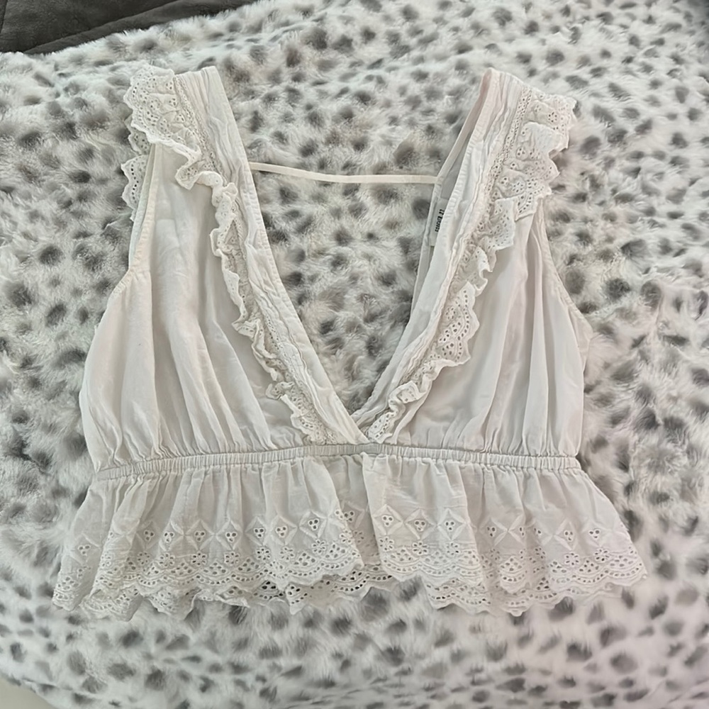 white crop top